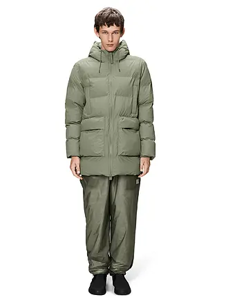 RAINS | Parka ALTA LONG PUFFER CARGO J | hellgrün